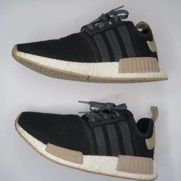 Adidas NMD R1 Trace Khaki Sneakers Wool‎ Black White Champa Exclusive CQ0760 - Picture 7 of 16
